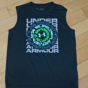 Under Armour Sleeveless Graphic Tee Heat Gear YXL like NEW Condition